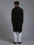 Vastramay Men's Black Cotton Blend Kurta Pyjama Set